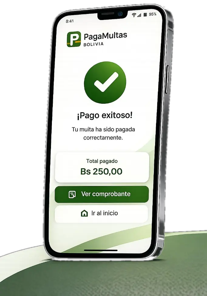 Pago exitoso en PagaMultas Bolivia
